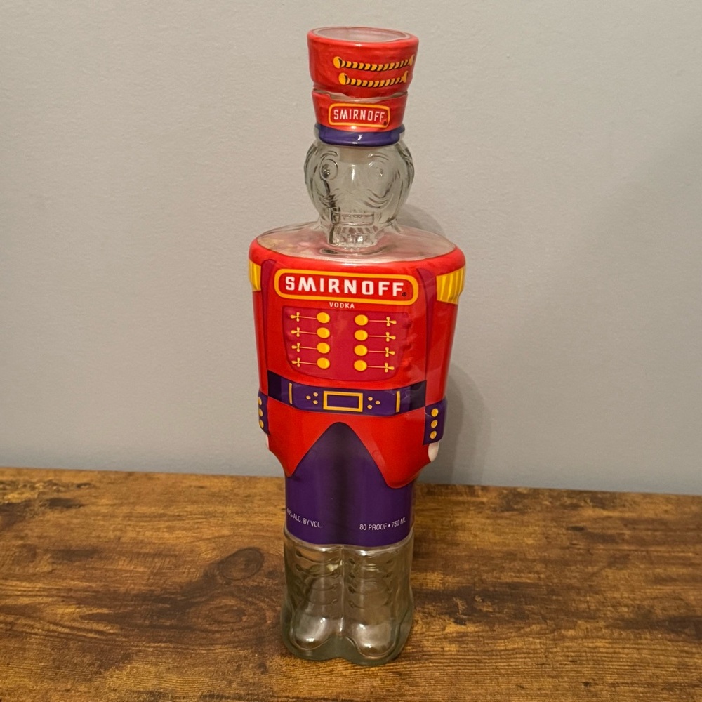Smirnoff Red and‎ Purple Nutcracker Vodka Bottle